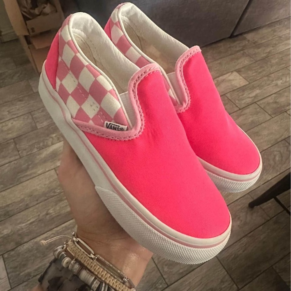 Vans - Pink Checkered Slip-Ons - Toddler 10